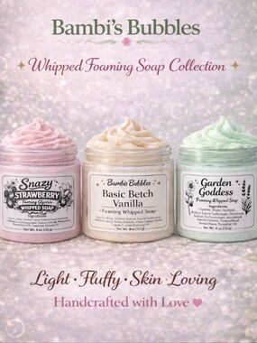 RESTOCKED -&- NEW SCENTS 4oz  Hand Crafted Whipped Glycerin Foaming Soap